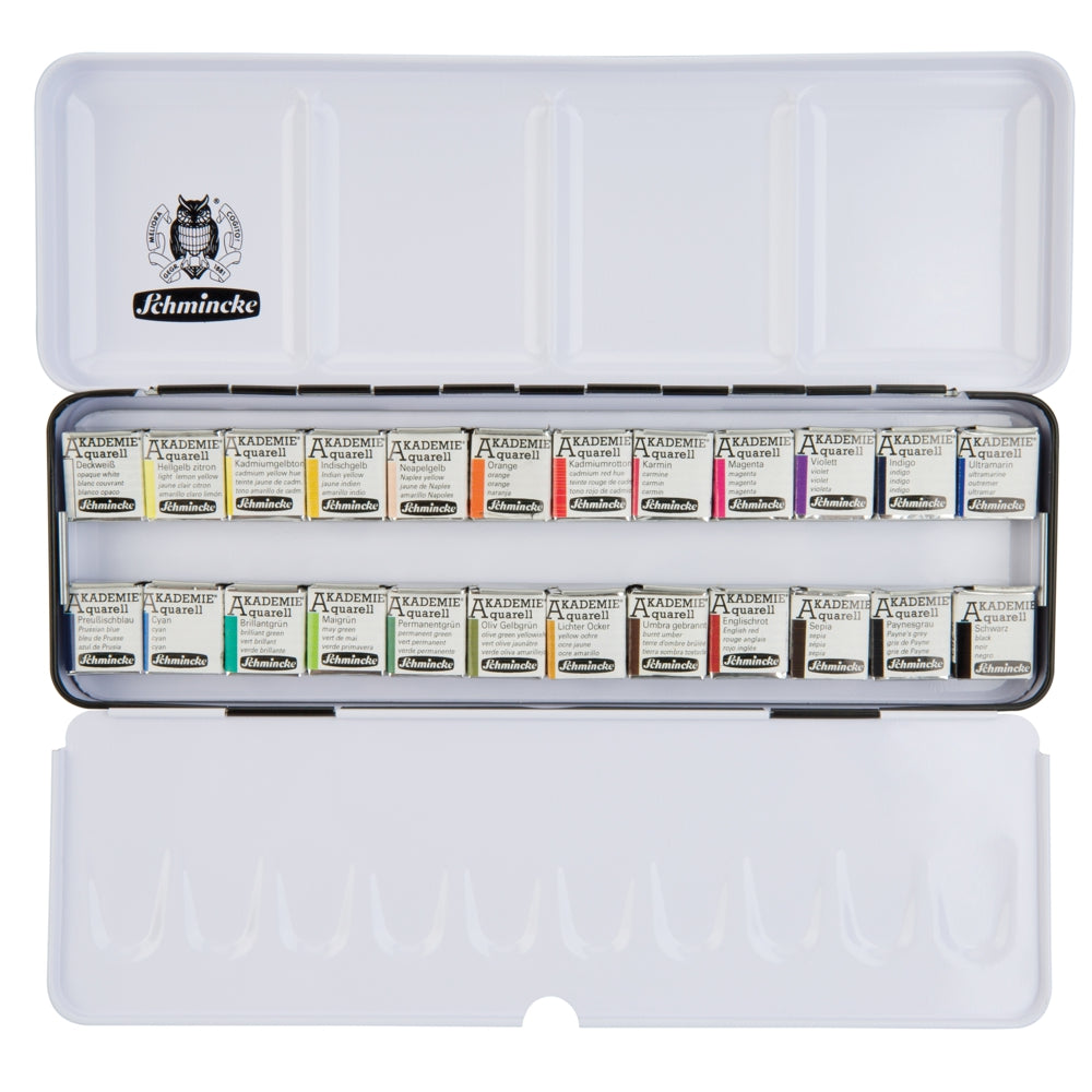 Tinta Aquarela Schmincke Akademie Pastilha 24 Cores